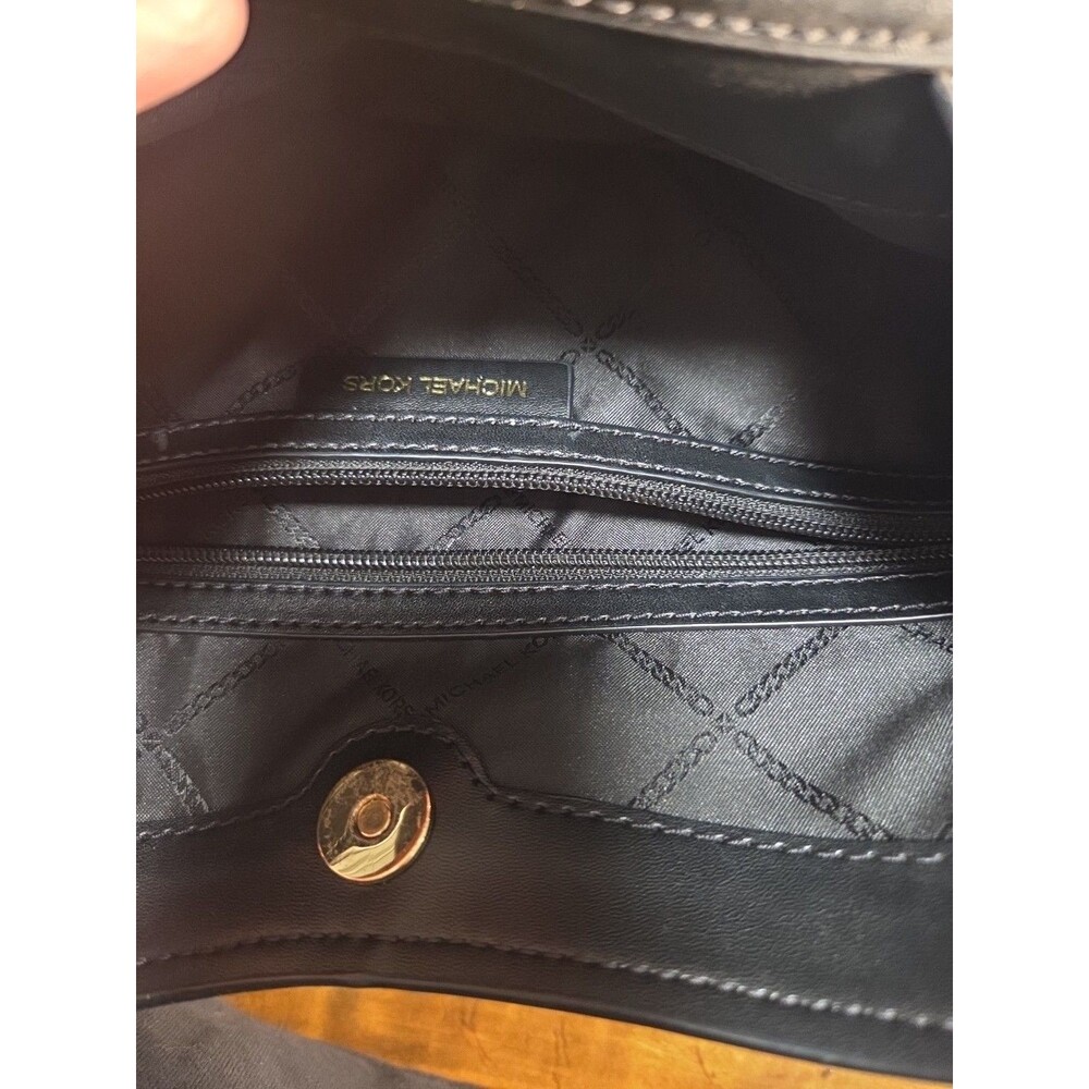 Michael Kors Molly Large Pebbled Leather Shoulder Tote Black Purse 30S2G6ME3L - Picture 9 of 9
